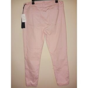 Ɓy Guilianna New light baby pink Blue October jeans‎ embroidered Red rose  M